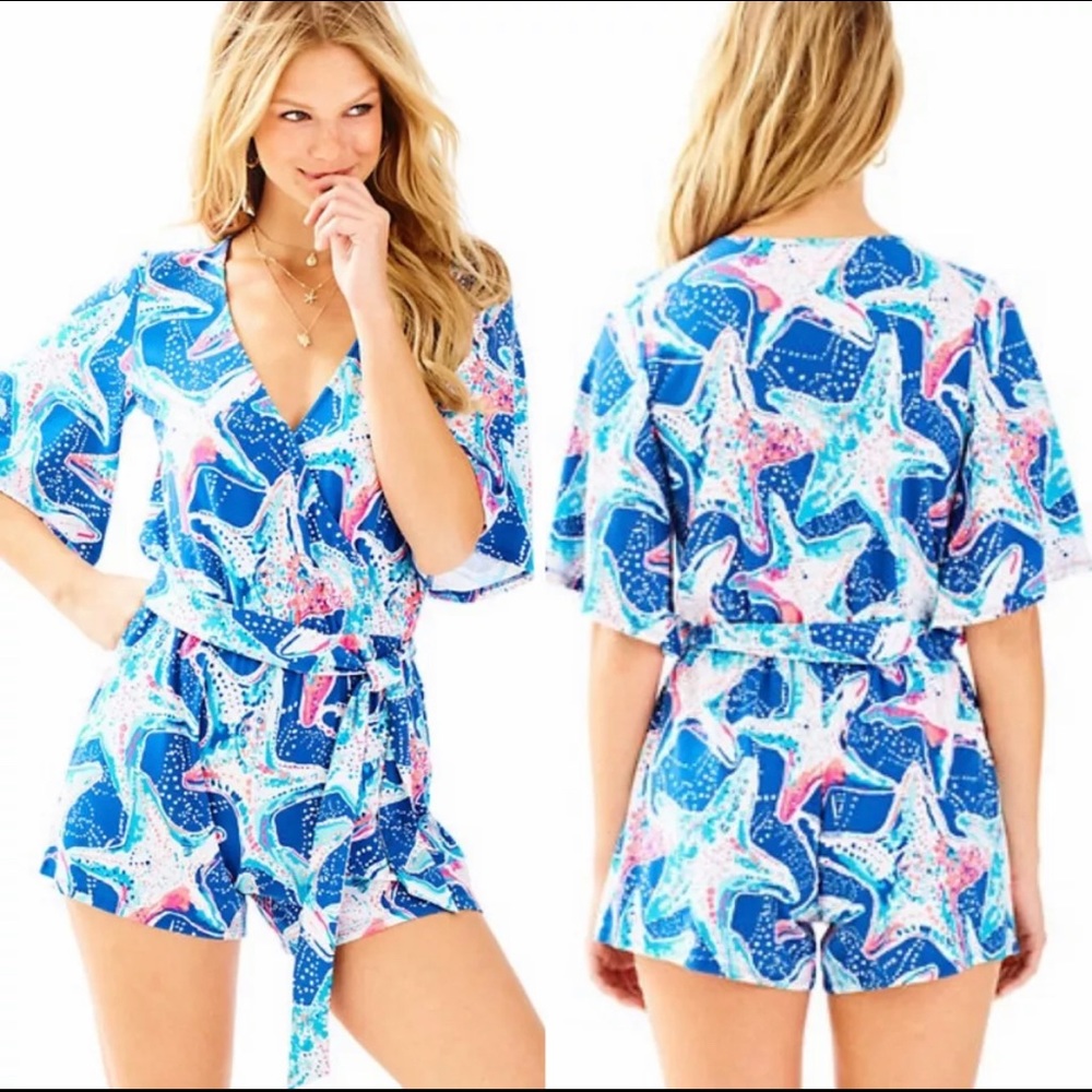 Lilly Pulitzer Indigo Star Struck Madilyn Romper